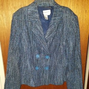 Blue Boucle Wool Jacket